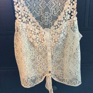Kimchi Blue (Urban Outfitters) ivory crochet top
